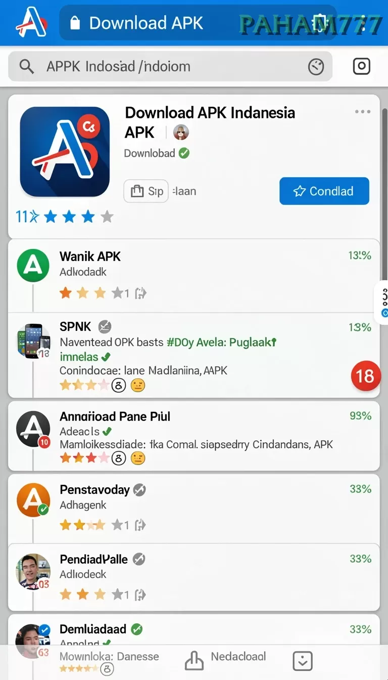 Galeri pratinjau visual paham777 build APK resmi terbaru